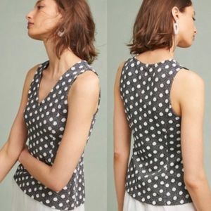 Polka dot tank top black and white